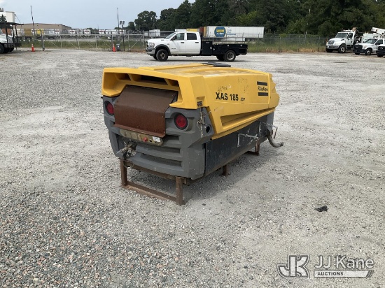 (Chester, VA) 2009 Atlas Copco XAS185 JD7 Air Compressor CERTIFICATE OF ORIGIN) (Runs & Operates-Mak