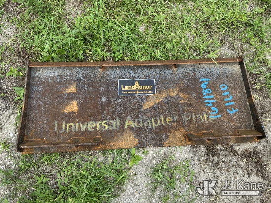 (Tampa, FL) 3/4 Inch Weld On Skid Steer Mounting Plate Attachment (Condition Unknown) NOTE: This uni