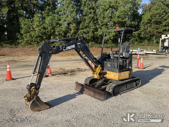 (Chester, VA) 2015 John Deere 27D Mini Hydraulic Excavator Runs, Moves & Operates
