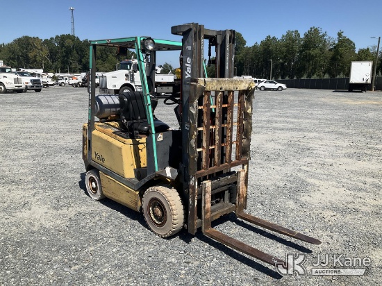 (China Grove, NC) Yale GLP030AFNUAF084 Solid Tired Forklift Runs, Moves & Operates) (Dash Warning In