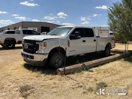 (Amarillo, TX) 2020 Ford F250 4x4 Crew-Cab Pickup Truck Not Running, Condition Unknown, Windshield D