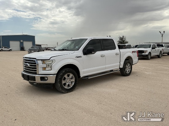 (Midland, TX) 2017 Ford F150 4x4 Crew-Cab Pickup Truck Runs & Moves) (Dash Warning Indicator On, Win