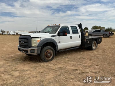 (Stanton, TX) 2016 Ford F-550 Crew Cab DRW Crew-Cab Flatbed/Service Truck Runs & Moves) (Engine Perf