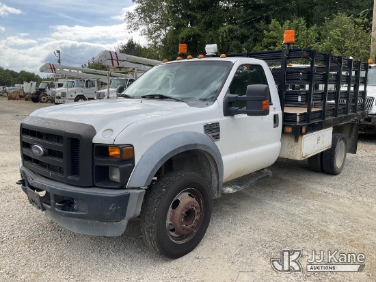 (Memphis, TN) 2008 Ford F-450 SD Stake Truck, Municipal Owned Runs & Moves) (Seller States: Airbag L