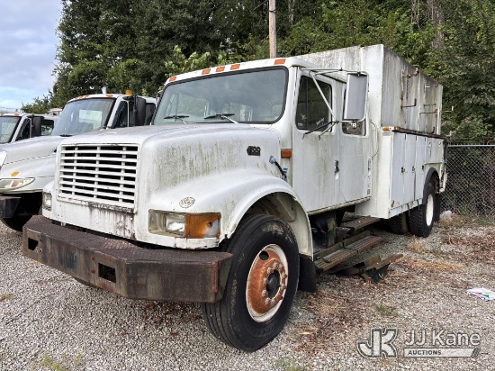 (Memphis, TN) 1997 International 4700 Crew-Cab Enclosed Utility Truck, Municipal Owned Not Running,