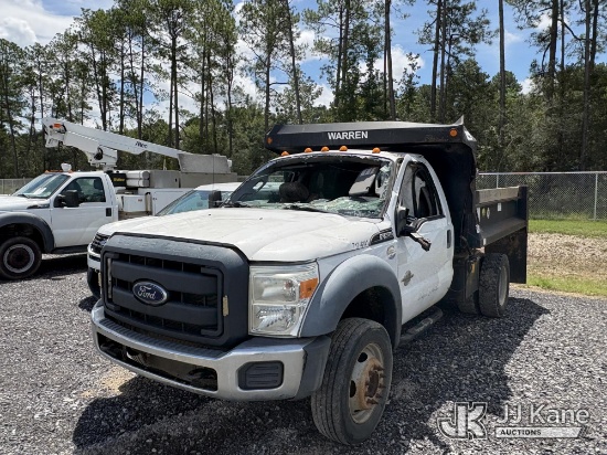 (Hammond, LA) 2016 Ford F550 Dump Truck Not Running, Condition Unknown) (Collision Damage-See Pictur