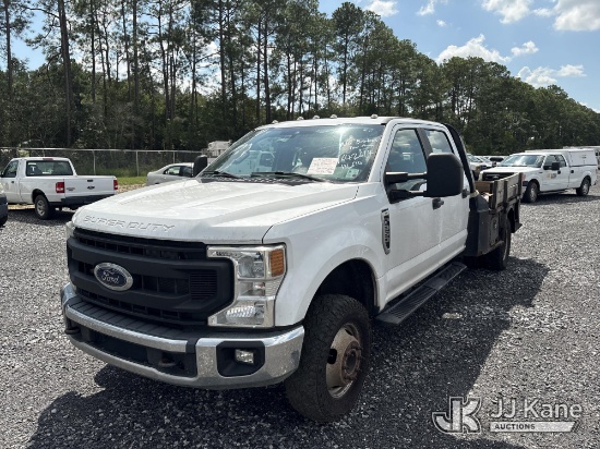 (Hammond, LA) 2021 Ford F-350 SD Crew-Cab Flatbed Truck Runs & Moves) (Brake System Non-Operational,