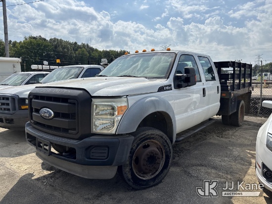 (Memphis, TN) 2011 Ford F-450 SD Crew Cab DRW Crew-Cab Stake Truck, Municipal Owned Not Running, Con