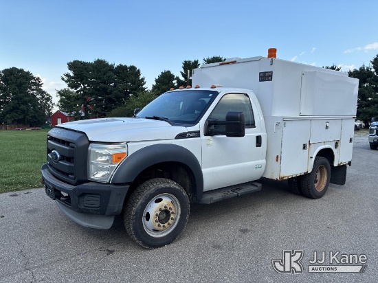 (Ashland, OH) 2013 Ford F450 4x4 Enclosed High-Top Service Truck Runs & Moves