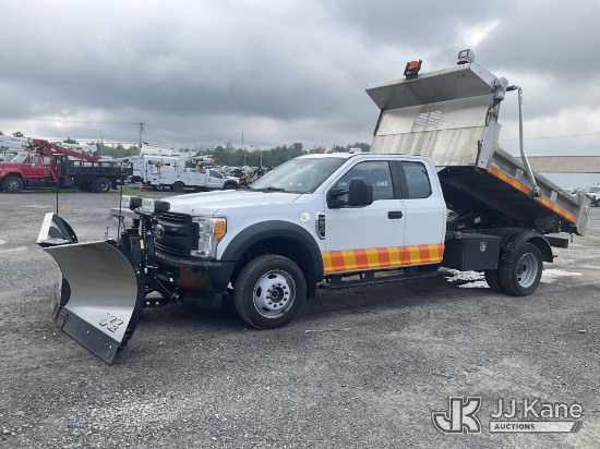 (Rome, NY) 2017 Ford F550 Extended-Cab Dump Truck Runs, Moves & Dump Operates)( Dash Warning Indicat