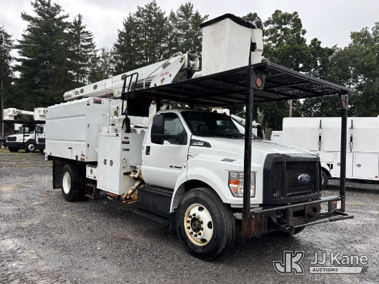 (Victor, NY) ALTEC LR8-60E70, Over-Center Elevator Bucket mounted behind cab on 2019 Ford F-750 Regu