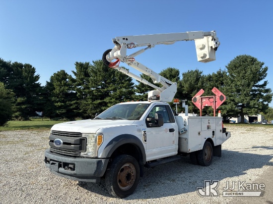 (Ashland, OH) Altec AT40G, Articulating & Telescopic Bucket Truck mounted behind cab on 2017 Ford F-