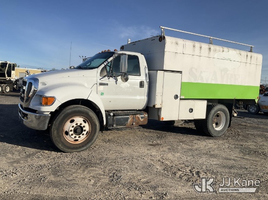 (Rome, NY) 2008 Ford F-750 Chipper Dump Truck Runs, Moves & Dump Operates)(Dash Warning Indicators O