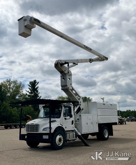 (Eau Claire, WI) Terex XT Pro 60/70, Over-Center Elevator Bucket Truck mounted behind cab on 2019 Fr