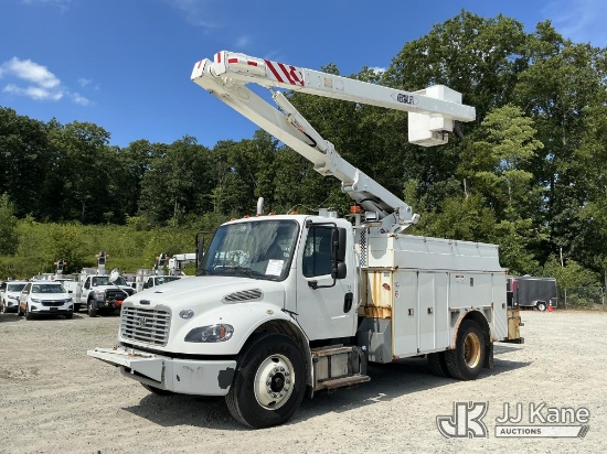 (Shrewsbury, MA) Versalift VO43I-01, Over-Center Bucket Truck center mounted on 2017 Freightliner M2