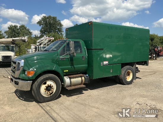 (South Beloit, IL) 2015 Ford F-750 Chipper Dump Truck Not Running, Conditions Unknown) (Drivetrain C