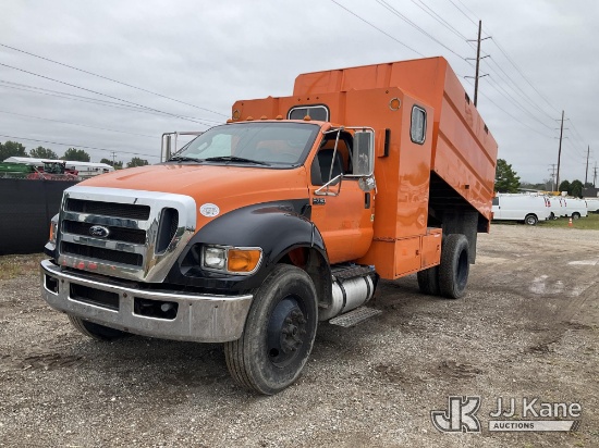 (Charlotte, MI) 2015 Ford F-750 Regular Cab DRW Chipper Dump Truck Runs, Moves & Dump Operates) (Cor