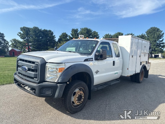 (Ashland, OH) 2016 Ford F-550 SuperCab DRW Service Truck Runs & Moves, Crane Operates)(Seller States