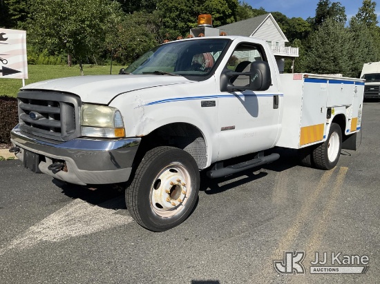 (Branchville, NJ) 2003 Ford F450 2WD Service Truck Runs & Moves) (Engine Won't Stay Running Without