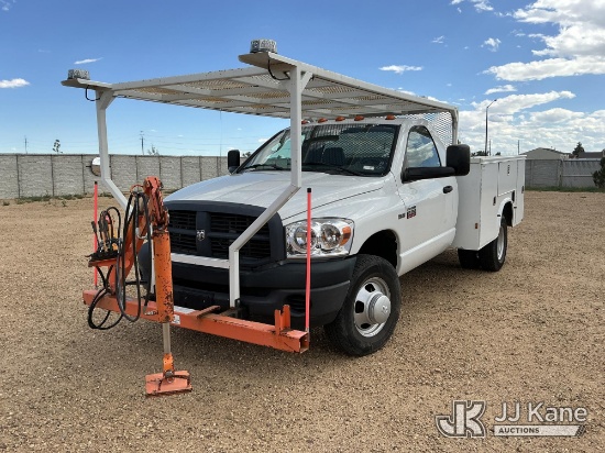 (Fort Lupton, CO) 2009 Dodge Ram 3500 Service Truck Runs, Moves & Operates) (Engine Won't Stay Runni