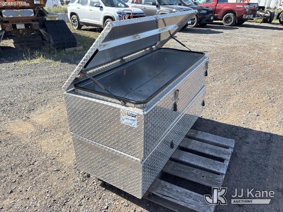 (Superior, WI) (2) aluminum tread plate top opening boxes, 65 in wide, 27 in deep, 16 in tall (16531