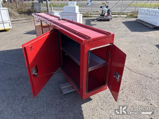 (Superior, WI) Red painted aluminum box, 122 in long, 18 in deep, 36 in tall (1653143 )