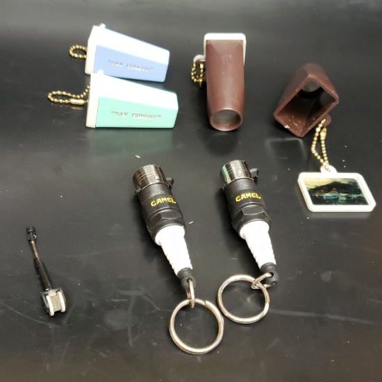 Selection of Peep View Keychains + Camel Spark Plug (on broken)