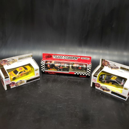 Matchbox Team Convoy Davey Allison + Road Champs Rusty Wallace and Ernie Irvan