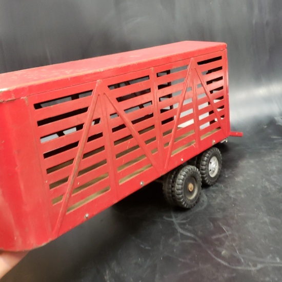 Vintage Tonka Red Livestock Trailer Steel Toy