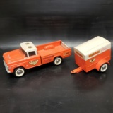 Vintage Nylint U-Haul Truck and Travel Trailer