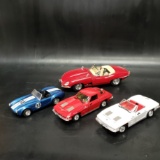 4 x Diecast Display Cars Revel Corvette Durango Jaguar Shelby