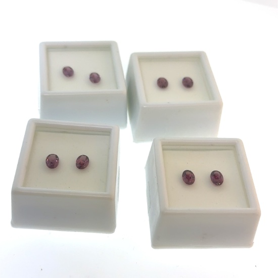 4 x 1.85ct Matched Pair Rhodolite Gemstones