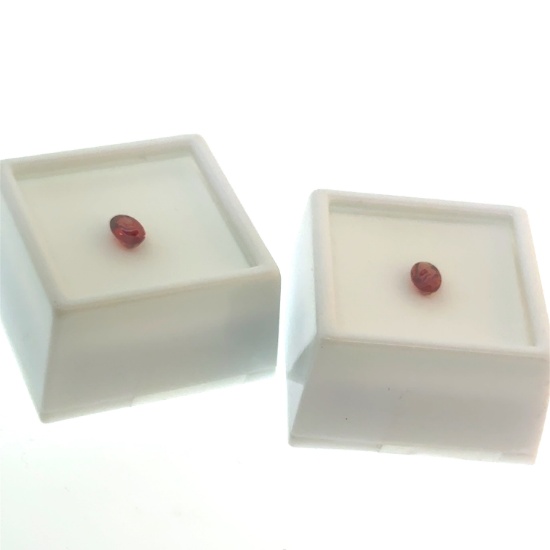 2 x Oval Cut Red Labradorite Gemstones .4ct 7x5mm