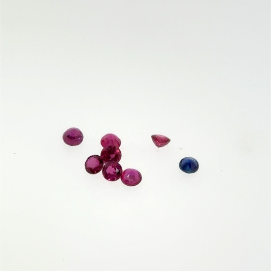 2.5mm Ruby and Sapphire Selection .9ct