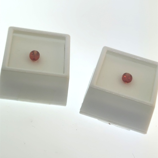 2 x .7ct Oval Cut Orange Labradorite Gemstones