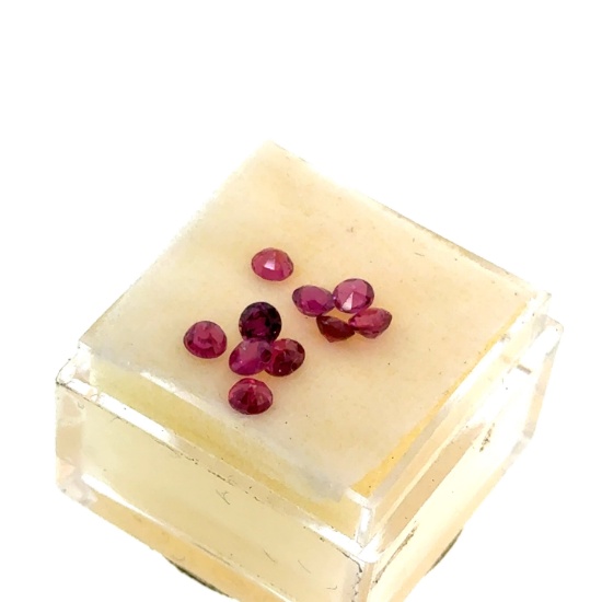 Round Ruby Selection 1.3ct 3mm