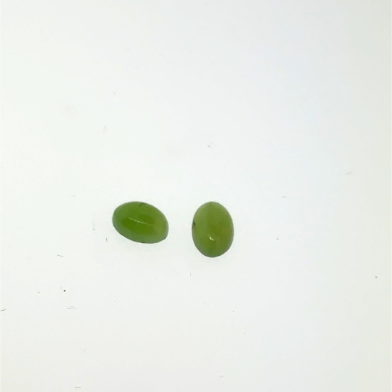 Matched Pair Nephrite Jade Cabochon 5.6x3.2mm