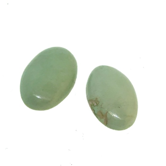 Matched Pair of Turquoise Oval Tablets 13.75ct 20.6x13.1mm