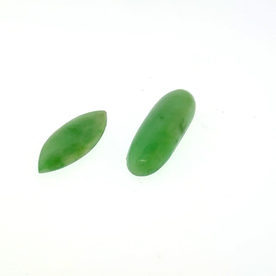 2 x Polished Jade Oblongs 4.9ct