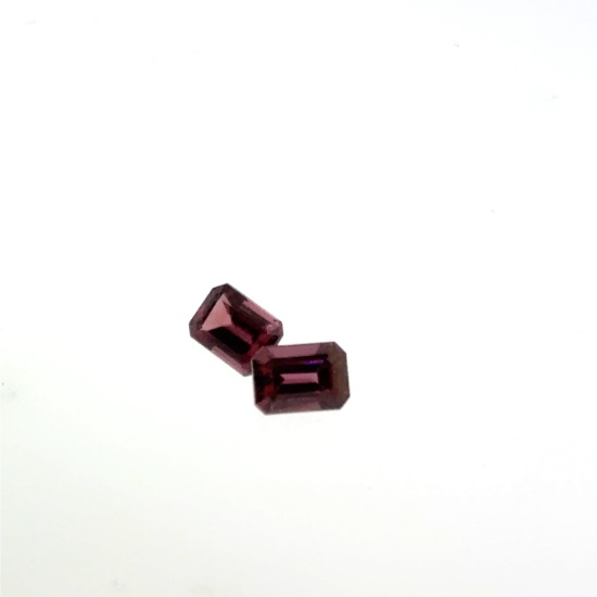 Pair of Emerald Cut Garnet Gemstones 2.85ct 7x5mm