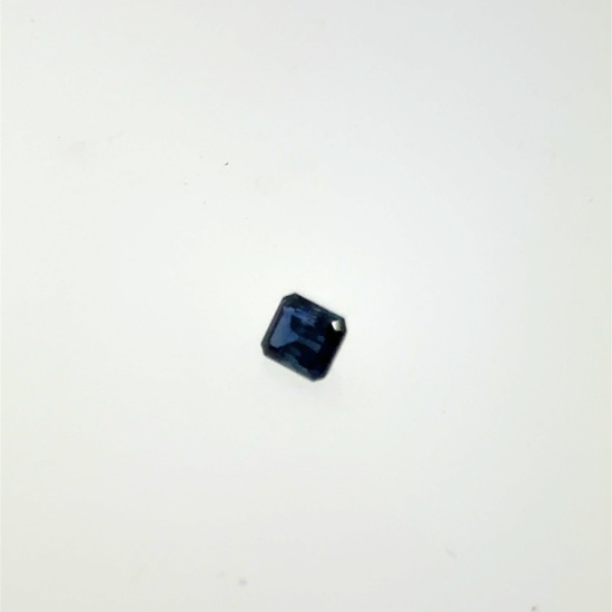 Emerald Cut Sapphire .58ct 4x5mm Chip on Bottom