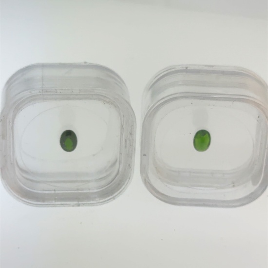 2 x Oval Cut Emeralds Gemstones