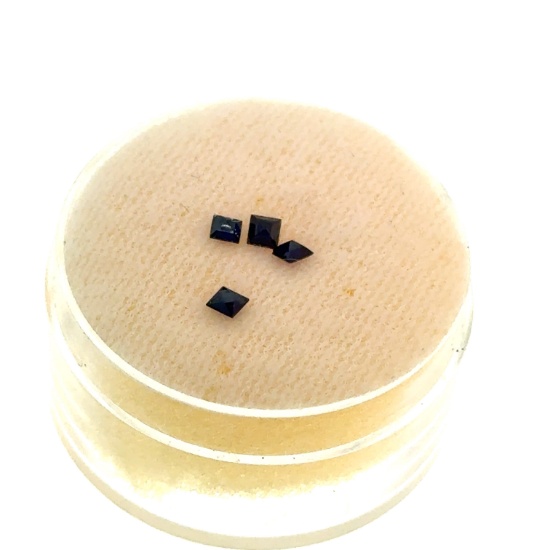 4 x Synthetic Small Blue Sapphire Square Gemstones