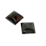 Pair of Tiger's Eye Quartz Squares 6.8ct 10mm