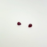 Pair of Pear Cut Ruby Gemstones .58ct