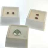 Prasiolite 5.5ct + 2 x Matched Pair Garnets 1.15ct Gemstones