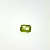 Emerald Cut Green Peridot Gemstone 1.5ct 5.9x8.2mm