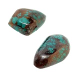 2 x Turquoise Pieces 49.9ct