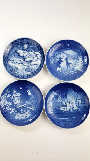 4 x Bing and Grondhal Christmas Collectors Plates 1985 1976 1975 1980