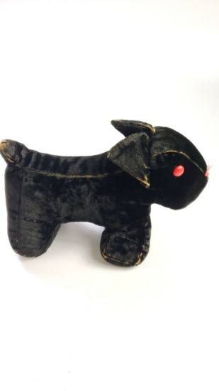 Collectibe Tonka Pound Puppy Plush Black Velvet Red Button Eyes